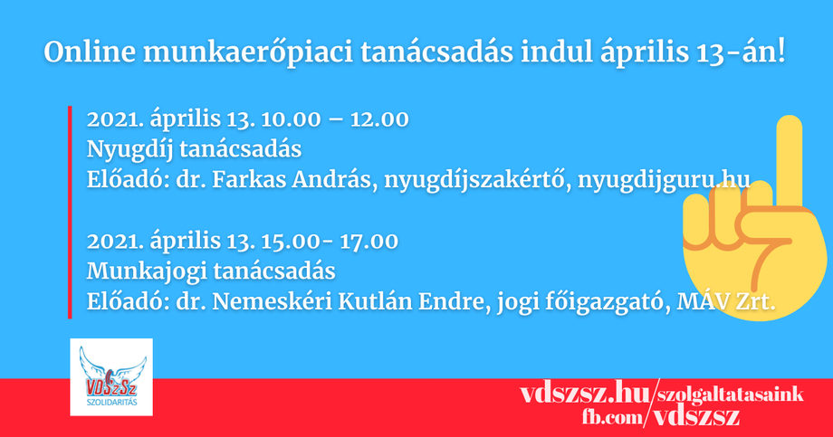 Online munkaerőpiaci tanácsadás indul április 13-án!