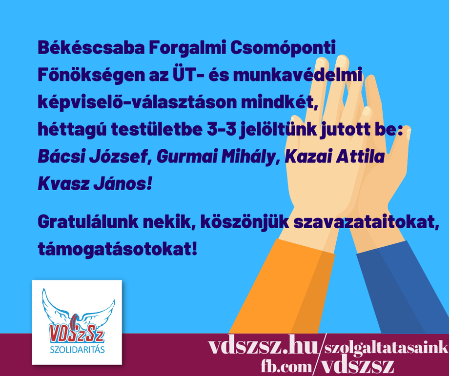 Békéscsaba FCSF: 3-3 jelöltünk is bejutott az üzemi tanácsba és a munkavédelmi bizottságba!