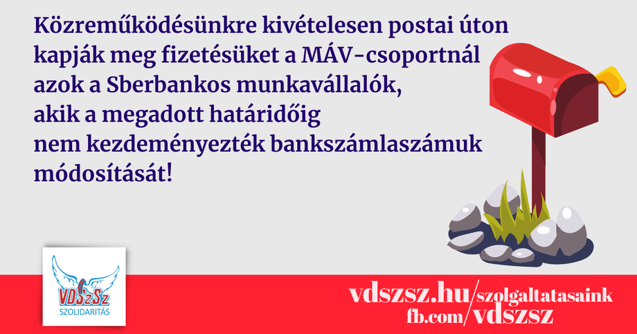 Közreműködésünkre postai úton kapják meg fizetésüket azok a Sberbankos munkavállalók, akik a megadott határidőig nem kezdeményezték bankszámlaszámuk módosítását
