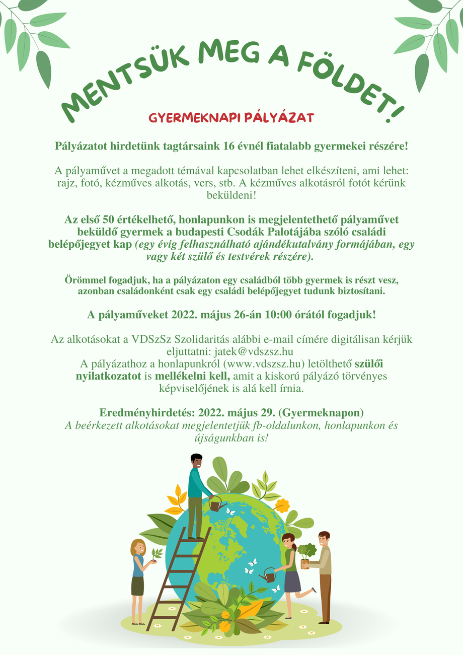 Mentsük meg a Földet! - Gyermeknapi pályázat!