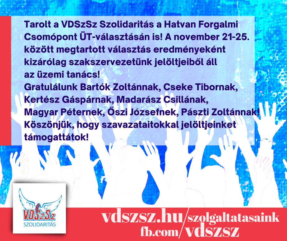 Hatvan FCSF: elsöprő győzelmet arattak szakszervezetünk jelöltjei az ÜT-választáson!
