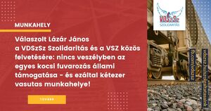 Válaszolt Lázár János a VDSzSz Szolidaritás és a VSZ közös felvetésére: nincs veszélyben az egyes kocsi fuvarozás állami támogatása - és ezáltal kétezer vasutas munkahelye