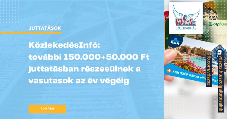 KözlekedésInfó: emelkednek a vasutasok juttatásai 2025-ben