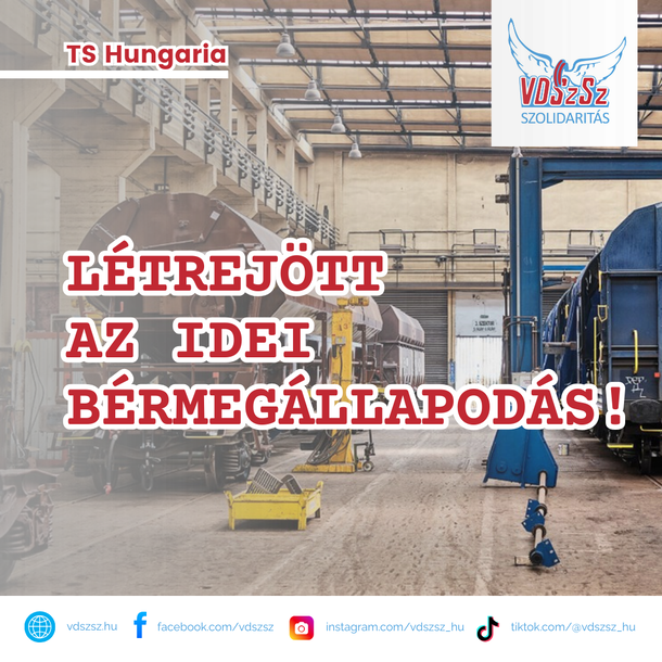 TS Hungaria: létrejött az idei bérmegállapodás