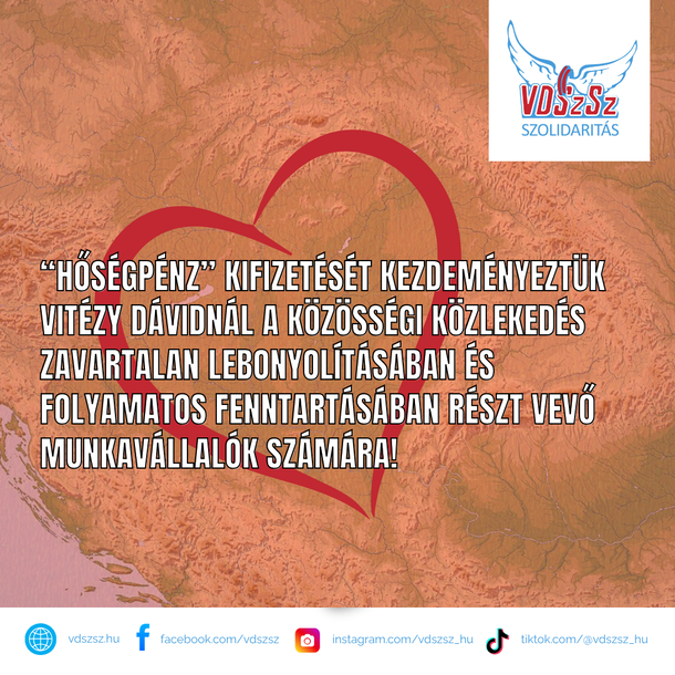 “Hőségpénz” kifizetését kezdeményeztük Vitézy Dávidnál a közösségi közlekedés zavartalan lebonyolításában és folyamatos fenntartásában részt vevő munkavállalók számára!