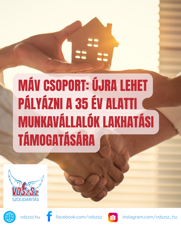 MÁV csoport: újra lehet pályázni a 35 év alatti munkavállalók lakhatási támogatására